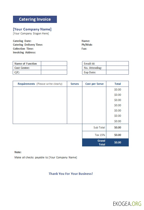 Modèle de facture de restauration gratuit 2